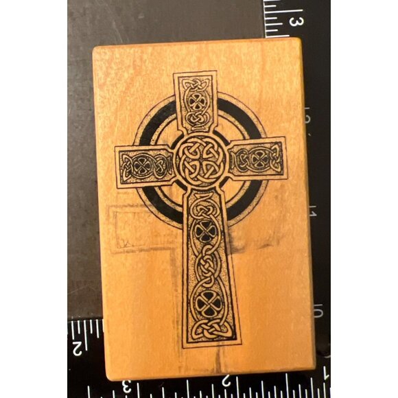 Celtic Cross Wood Mounted Rubber Stamp By PSX F-2370 Easter - Picture 1 of 3